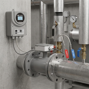 DN65-DN600 Elektrischer Magnetischer Wärmezähler Präzise Wärmeenergiemessung Klasse 2 Genauigkeit Edelstahlkonstruktion - Product Image 1