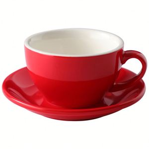 Ensemble de tasses en céramique épaissie et vernissée, tasses à cappuccino à large ouverture de 250 ml, tasses professionnelles pour l'art latte en compétition - Product Image 1