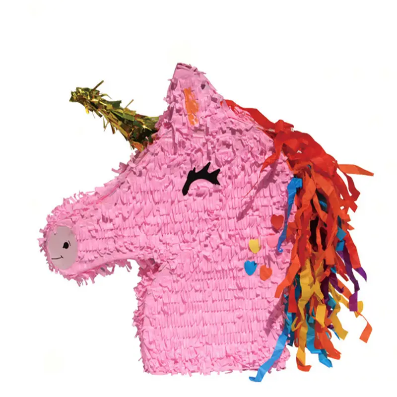 Pinata para fiesta de Cumpleaños de Niños, Mini caballo de juguete de diseño de papel de caballo arcoíris, venta al por mayor