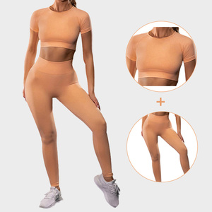 Conjunto Deportivo de 2 Piezas Elástico y Transpirable, Agradable al Tacto, que Absorbe la Humedad, para Mujer, para <span class=keywords><strong>Yoga</strong></span> - Product Image 1