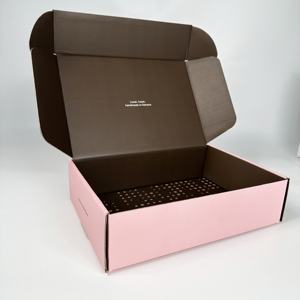 Изготовленный на заказ логотип розовая гофрированная почтовая упаковочная коробка для печенья Макарон пончик печенье - Product Image 3