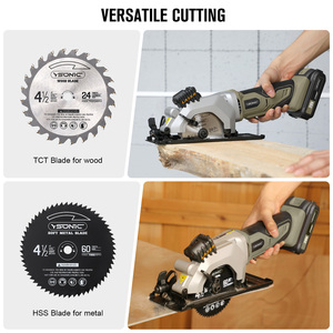 Sierra Circular Inalámbrica Mini con Batería de Iones de Litio de 20V, Hoja de 115mm, Guía Láser para Cortar Madera, Metal y Plástico - Herramienta de Bricolaje - Product Image 5
