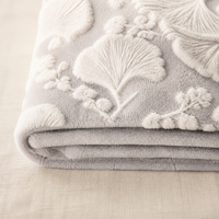 Couverture en polaire de luxe 100% fibre de polyester, couverture de canapé moderne minimaliste à motifs floraux jacquard pour la chambre à coucher