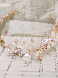 Ghirlanda per capelli da <span class=keywords><strong>bambina</strong></span>, accessorio floreale per capelli, stile principessa, ispirato alle fate della foresta, per sposa e <span class=keywords><strong>damigella</strong></span> <span class=keywords><strong>d</strong></span>'<span class=keywords><strong>onore</strong></span> - Product Image 5
