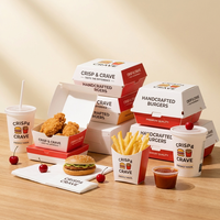 Cajas de Papel para Comida para Llevar, Personalizadas con Marca, para Hot Dogs, Comida Rápida, Hamburguesas y Pollo Frito