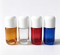 Flacon en verre ambré de 60 ml à fond épais avec bille roll-on, flacon roll-on vide avec bille roulante, conteneur portable pour parfum, cosmétiques et huiles