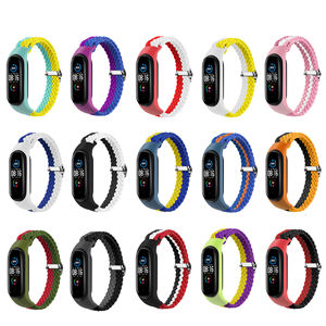 FORWELLENY Usine Nylon Réglable <span class=keywords><strong>Bracelet</strong></span> de Montre Intelligente pour Xiaomi <span class=keywords><strong>Mi</strong></span> <span class=keywords><strong>Band</strong></span> 7 6 5 <span class=keywords><strong>4</strong></span> 3 <span class=keywords><strong>Bracelet</strong></span> Remplaçable Femmes Hommes - Product Image 2