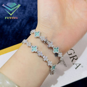 Bracelet tennis Yu Ying Cuban Cross en argent sterling plaqué or pour homme, style hip-hop avec maillons en moissanite VVS - Product Image 6