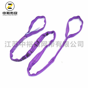 Eslingas de elevación flexibles de poliéster con doble extremo de ojo a ojo, planas de 8 mm, de alta resistencia para grúas y transporte. - Product Image 5