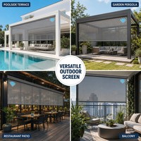 Persiana enrollable de pantalla motorizada impermeable para exteriores personalizada, persianas enrollables dobles automáticas, protección solar a prueba de viento integradas