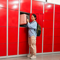 Casier à bagages en libre-service pour aéroport, casier à bagages en acier pour hôtel, gares à grande vitesse, stations de métro