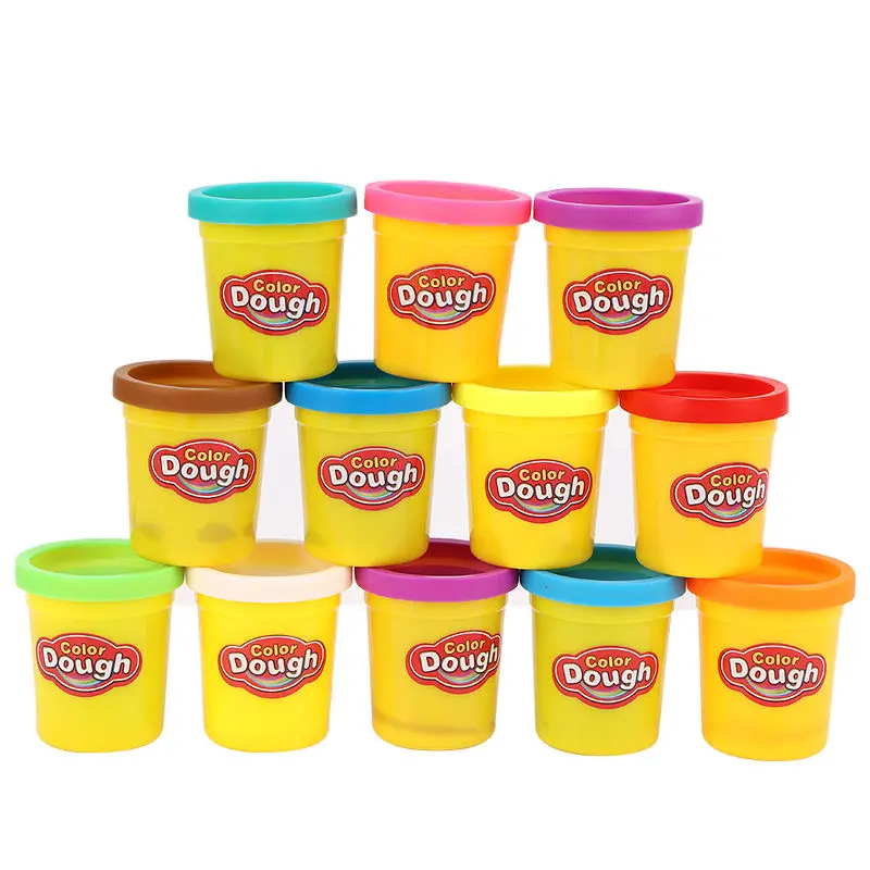 어린이 조기 교육 장난감 12pcs 팩 Playdough 키트 드라이 클레이 플레이 반죽 장난감 만들기 키트 공예 세트 DIY