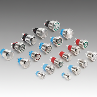 Interrupteur à bouton-poussoir miniature étanche IP67 en acier inoxydable à course courte 12/16/19/22mm, commande tactile LED 5V 12V 24V 220V, coloré