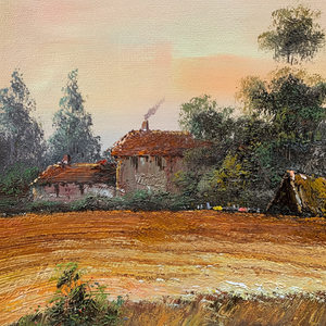 20 In× 24 in dipinti ad olio d'arte dipinti a mano 100% paesaggio classico del campo - Product Image 1