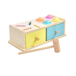 Offre Spéciale : Jouets <span class=keywords><strong>Montessori</strong></span> pour Bébé – Boîtes à Monnaie en Bois avec <span class=keywords><strong>Tiroir</strong></span>, Jouets Sensoriels pour Nourrissons, Jouets à Frapper avec Marteau - Product Image 3