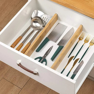 Separadores de Cajones de Bambú Expandibles, Organizador de Cocina Rectangular Minimalista para Cubiertos y Utensilios - Product Image 2