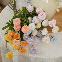 Bouquet de boules de pissenlits artificiels romantiques, fausses fleurs de pissenlit, couleurs macaron, pour la décoration de salon, de buffet ou de maison