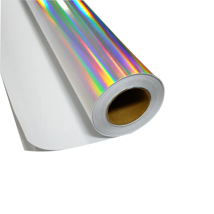 2023 New 1.27*50m Printable PVC Material Laser Vinyl Sticker Paper PVC Self Adhesive Vinyl Laser Holographic Roll