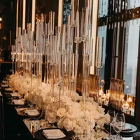 Candélabre moderne en acrylique à 3, 5, 8 ou 10 bras, centre de table pour mariage, décoration de table de mariage