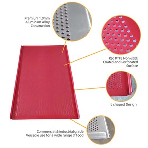 Bandeja de Hornear de Aluminio Perforada en Forma de U con Revestimiento Antiadherente de PTFE de 2.0 mm, Resistente, Personalizada para Horno Comercial - Product Image 2