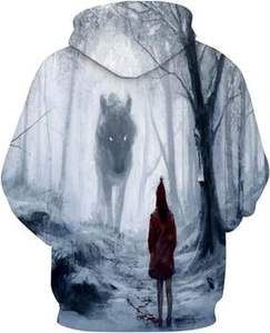 Ingrosso Fitspi Design divertente lupo stampa 3D felpe Unisex Pullover da uomo felpe Casual da donna - Product Image 2