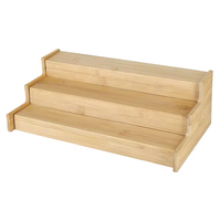 Étagère à épices artisanale à 3 niveaux en bois pour l'organisation et l'affichage des pots à épices et des bouteilles de cuisine