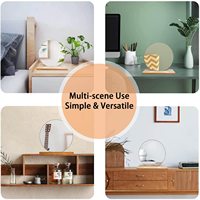 Miroir de maquillage en acrylique avec support, petit miroir avec support en bois pour Table de bureau, miroir de vanité rond sans cadre