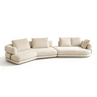 Ensemble de canapés modulaires en chenille en forme de S, style minimaliste italien, avec structure en bois, pour le salon