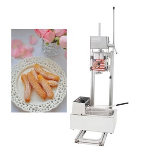 Máquina manual de acero inoxidable para hacer <span class=keywords><strong>churros</strong></span>, con 5 moldes para <span class=keywords><strong>churros</strong></span> huecos, máquina para freír <span class=keywords><strong>churros</strong></span> españoles, suministro de fábrica - Product Image 2