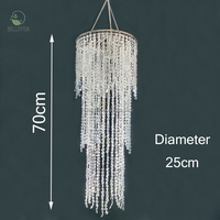 Rideau de perles de cristal acrylique pour mariage Plafond suspendu Hôtel Salle de banquet Décoration de scène Décorations de plafond de mariage