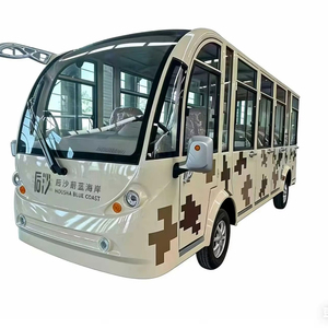 รถชมวิวไฟฟ้าในเมือง รถรับส่ง รถบัสสี่ล้อ เบรกดรัมเบรก ระบบเบรกไฮดรอลิกแบบสองวงจร พร้อมระบบไฟฟ้าสำหรับขาย - Product Image 1