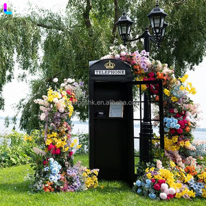 Cabina Telefónica Metálica Negra LEDA, Decoración Moderna para Fiestas de Cumpleaños y Bodas, Gran Venta - Product Image 2