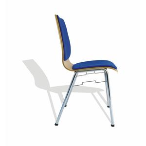 Sedia impilabile Luxor con cuscino, sedile in compensato quadrato - Product Image 1