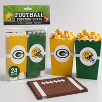 Boîtes à popcorn miniatures pour équipes de football, en carton alimentaire, emballage alimentaire personnalisé avec logo d'équipe pour fête d'anniversaire, soirée cinéma