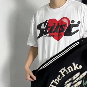 Camiseta de Manga Corta CPFM X Kanye <span class=keywords><strong>West</strong></span>, Estilo Urbano, con Letras de Corazón Impresas en Espuma, Camiseta Moderna para Parejas - Product Image 3