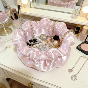 Scatola portaoggetti da scrivania di lusso leggero a forma di fiore, contenitore organizer da donna, ciotola porta gioielli - Product Image 2
