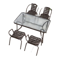 Meilleur ensemble de tables et chaises pliantes d'extérieur pour jardin, camping et pique-nique, rondes, en verre trempé et métal, pour repas en cour