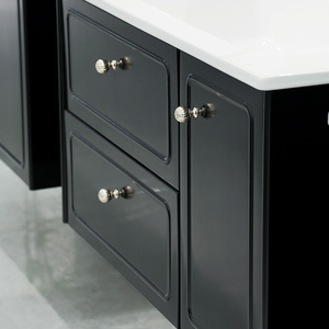 Set Mobile Bagno di Lusso in Stile Francese Nero con Lavabo e Specchio, Montaggio a Parete, <span class=keywords><strong>per</strong></span> Uso Domestico - Product Image 2