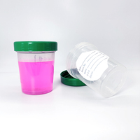 Amsino plastique autre consommable médical jetable échantillon d'urine récipient d'échantillon d'urine tasse 120ml avec couvercle