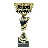Coupe de trophée personnalisable en alliage de zinc doré pour récompense de l'excellence, base en marbre massif polie et gravée, cadeau sur mesure