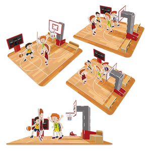 Nhà Sản Xuất <span class=keywords><strong>Papercraft</strong></span> Tự Làm Mô Hình Thể Thao <span class=keywords><strong>Kit</strong></span> 3D Bóng Rổ Đấm Bốc Thể Thao - Product Image 4