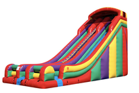 Toboggan gonflable à double voie arc-en-ciel pour la location d'événements