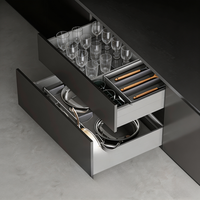 Boîte de rangement de cuisine multifonctionnelle réglable à 3 côtés, grande capacité, solution de rangement pour armoire, durable