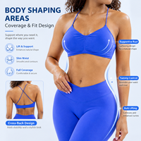 Ensemble de sport : Soutien-gorge dos croisé et Legging de yoga taille haute à découpe en V, en tissu doux et respirant, séchage rapide, idéal pour la gym et l'entraînement