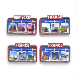 Aimants de réfrigérateur en bois personnalisés, souvenirs de France, <span class=keywords><strong>Paris</strong></span>, New York, cadre photo 3D, monument de la ville, aimants de réfrigérateur en bois - Product Image 4
