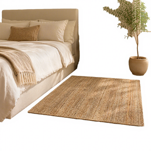 Alfombra de Yute Natural, Tejido Plano, Estilo Bohemio, Rectangular, para Dormitorio - Product Image 1