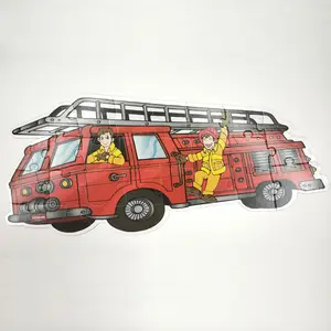 Kustom truk api bentuk dua sisi lantai Jigsaw Puzzle untuk anak-anak