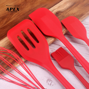 Juego de utensilios de cocina de silicona de 5 uds para cocinar, juego de espátula antiadherente, batidor de huevos ranurado, cepillo para hilvanar, resistente al calor para hornear - Product Image 4