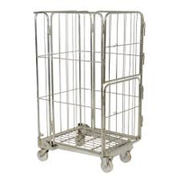 Conteneur en acier à mailles pliable de haute qualité, robuste, 1000 kg, 4 côtés, 4 roues, pour le stockage industriel et la logistique