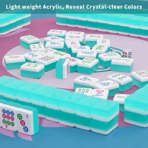 Fournisseur de tuiles de mahjong de style luxueux inspiré du cloisonné en acrylique de qualité supérieure, idéal pour les soirées de jeu, étiquette privée disponible - Product Image 2